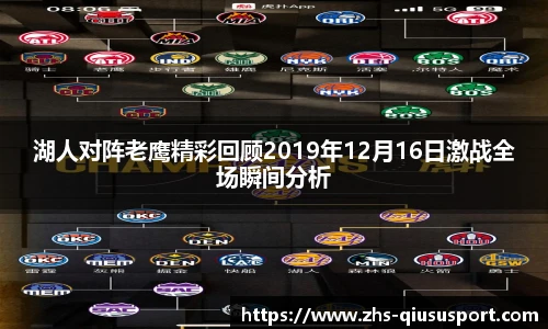 湖人对阵老鹰精彩回顾2019年12月16日激战全场瞬间分析